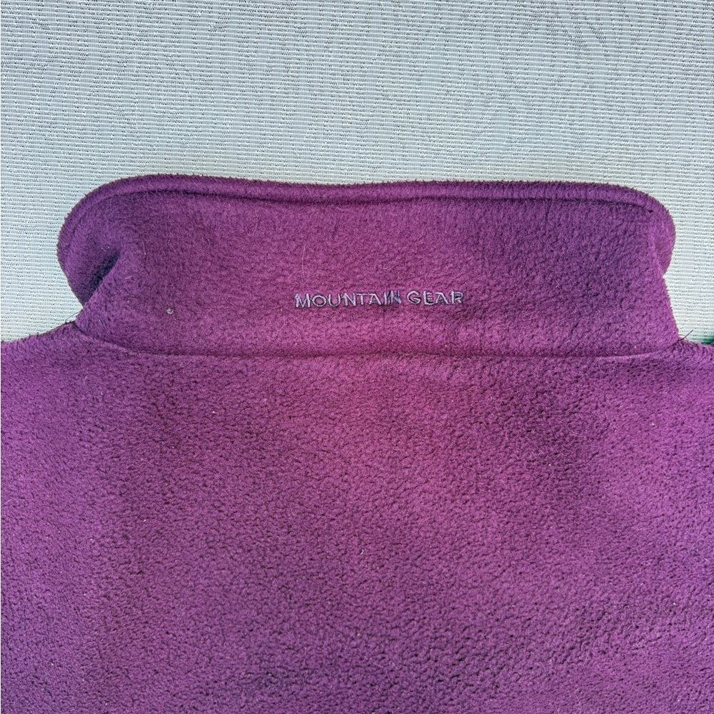 Vintage Women's XL Quarter Zip-Up Deep Purple Fleece Sweater - Picture 4 of 8